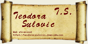 Teodora Šulović vizit kartica
